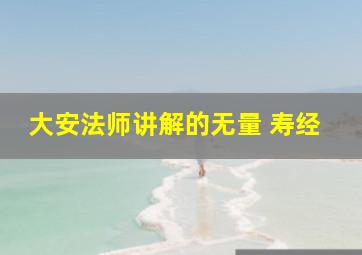 大安法师讲解的无量 寿经